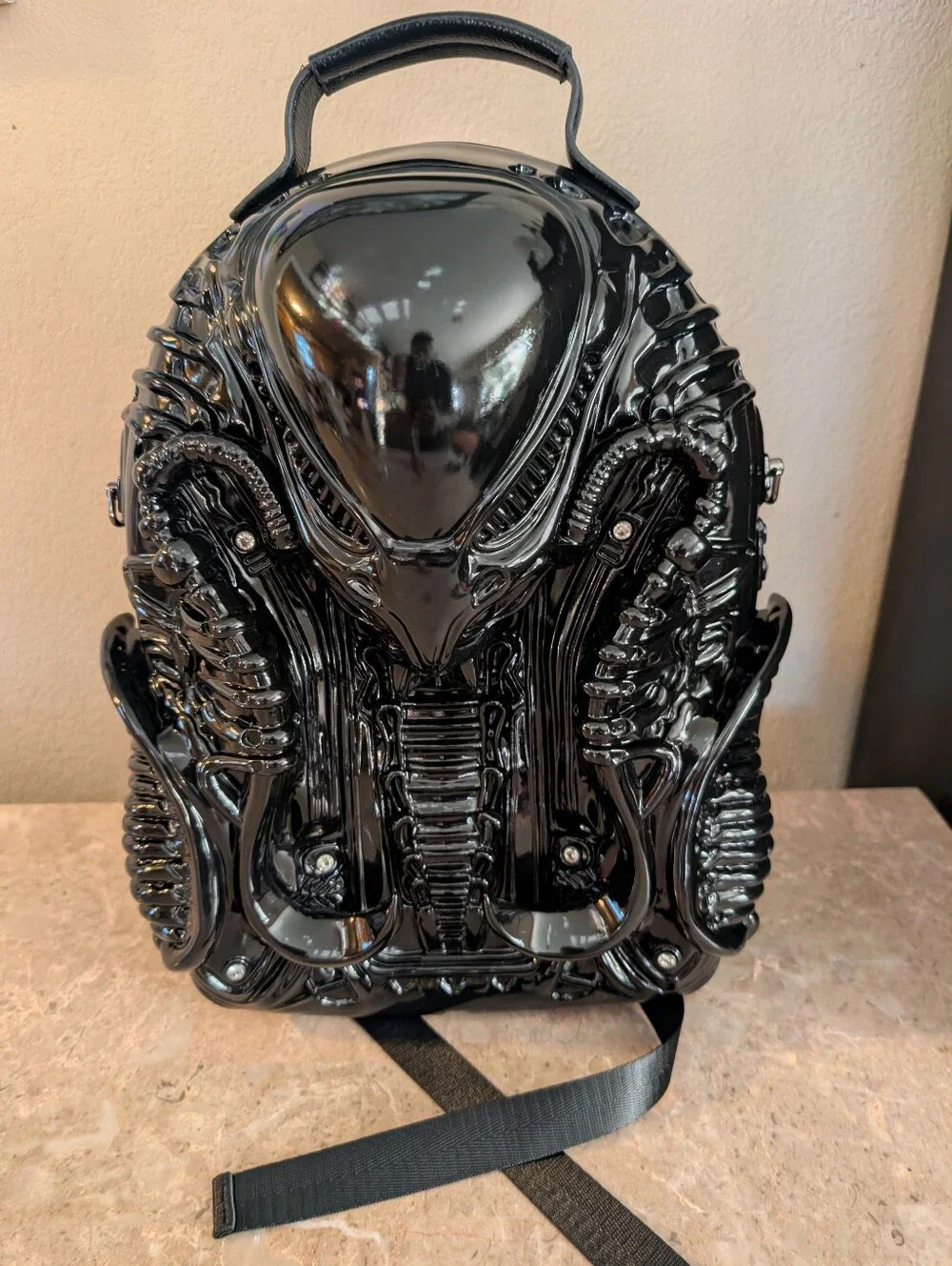 Alien VS Predator PVC Xenomorph Shaped Purse Sci-fi Backpack Black 3D Creepy